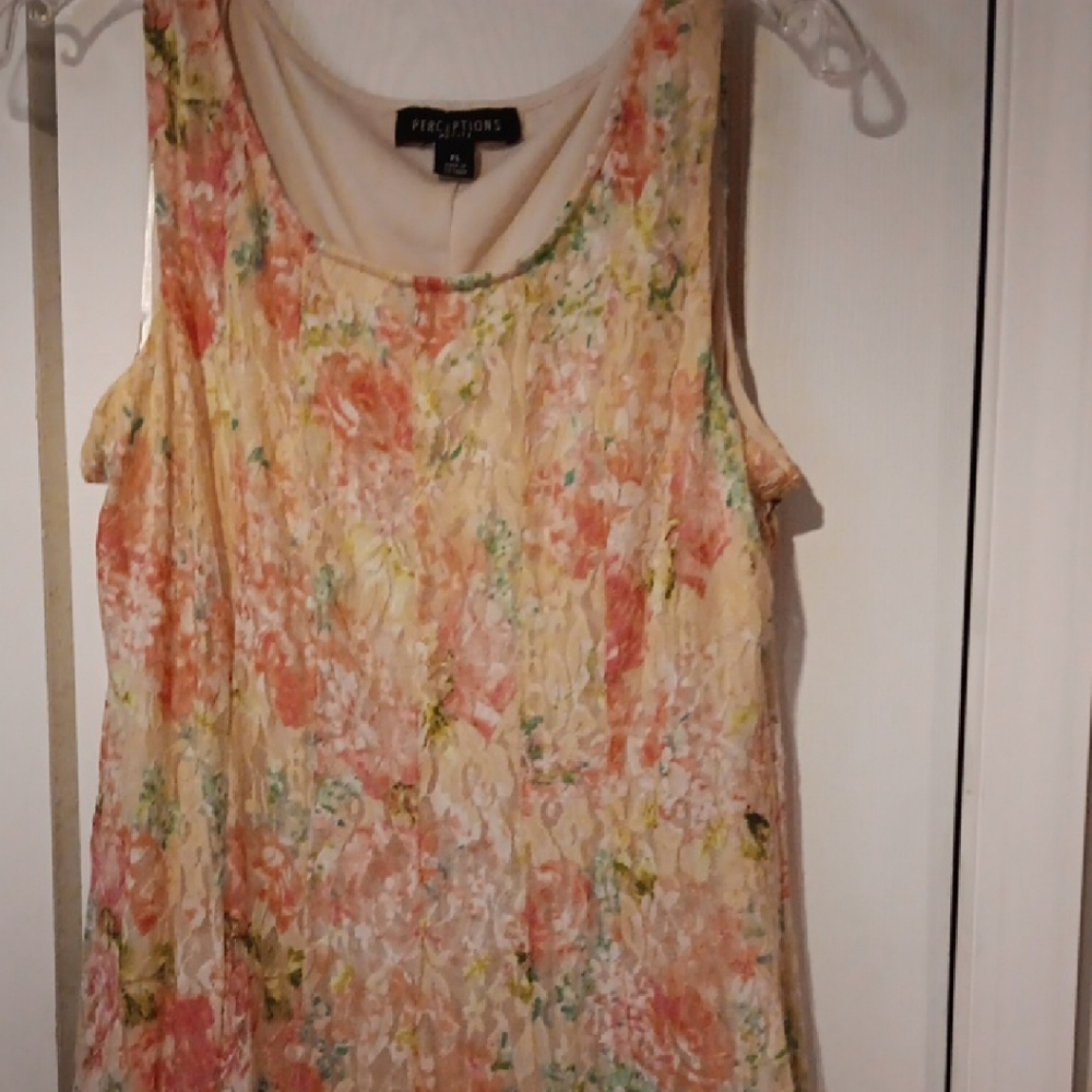 Great Dress For Easter ! Perceptions Floral Lace Sleeveless Dress